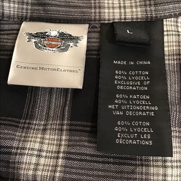 Harley Davidson Plaid Long Sleeve Shirt Large - Picture 7 of 14